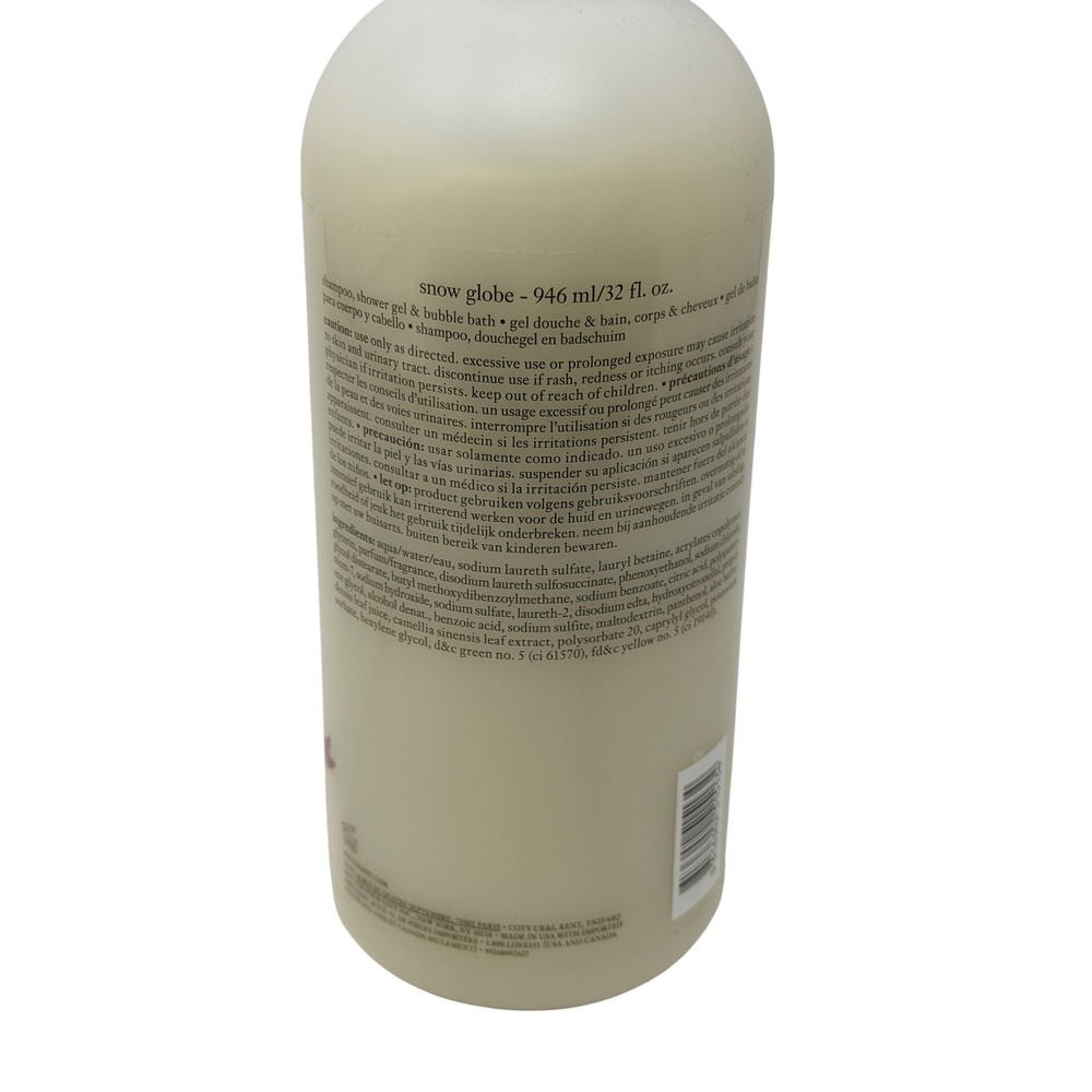 Philosophy Snow Globe 3-in-1 Shampoo Shower Gel & Bubble Bath 32oz Holiday - Picture 4 of 6